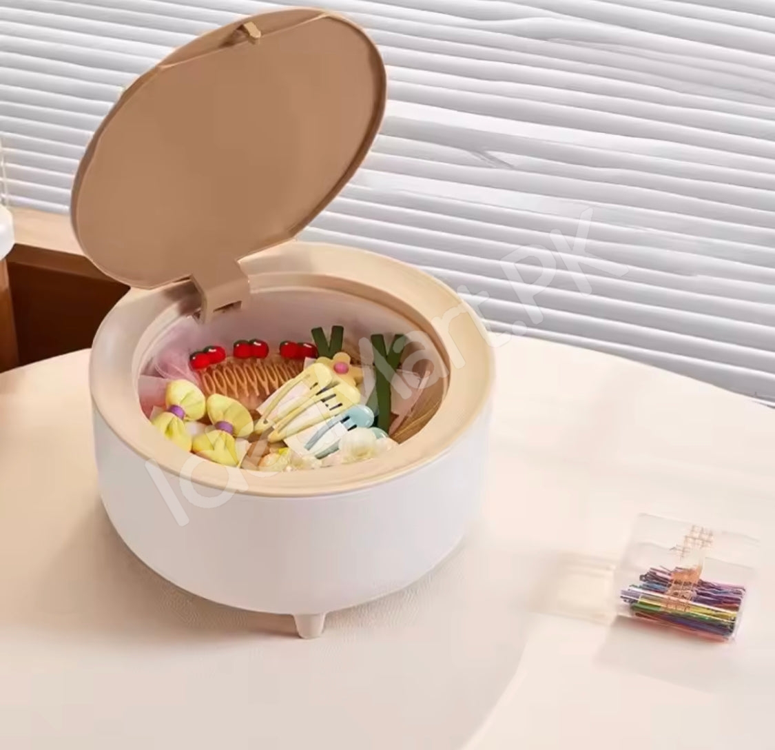 nordic-press-round-desktop-trash-can-with-wooden-lid-compact-waste-bin-for-office-desk-vanity-countertop-bedside-use-product-image