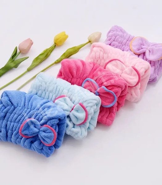 microfiber-bowknot-hair-towel-wrap-with-quick-dry-and-highly-absorbent-spa-cap-for-bath-shower-long-curly-thick-hair-product-image