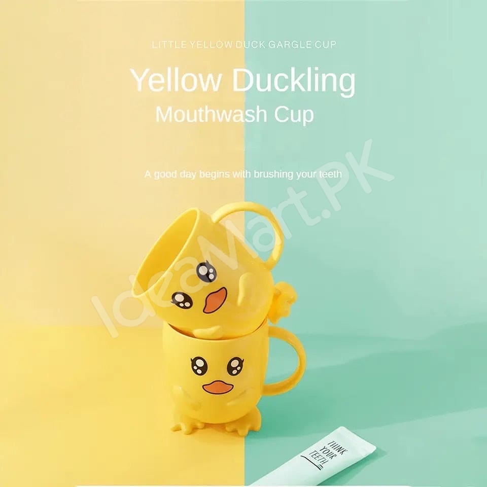 duck-mouthwash-cup-with-handle-bathroom-tumbler-and-toothbrush-holder-for-kids-home-and-travel-use-product-image