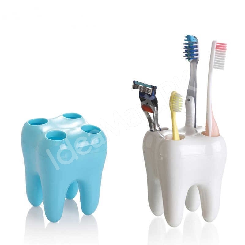 tooth-shaped-4-hole-plastic-toothbrush-holder-for-countertop-or-vanity-bathroom-storage-product-image