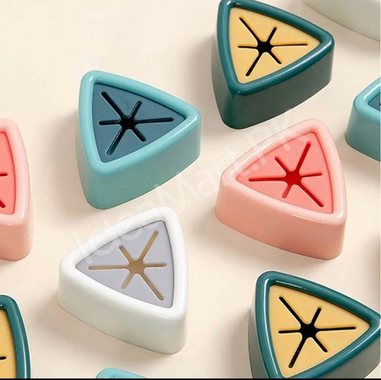 set-of-4-multi-color-triangle-adhesive-towel-clip-holder-wall-mounted-self-gripping-cloth-hook-for-kitchen-bathroom-storage-product-image