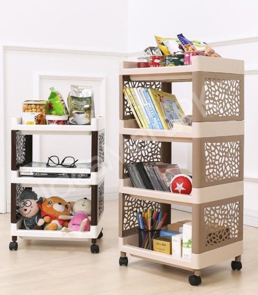 3-tier-portable-rolling-storage-cart-with-decorative-flower-cutouts-and-castor-wheels-for-makeup-kitchen-and-home-storage-product-image