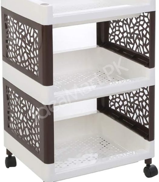 3-tier-portable-rolling-storage-cart-with-decorative-flower-cutouts-and-castor-wheels-for-makeup-kitchen-and-home-storage-product-image