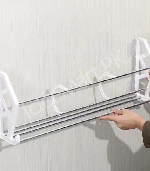 2-layer-space-saving-wall-mounted-adhesive-shoe-rack-with-hooks-foldable-door-organizer-for-slippers-sneakers-sandals-product-image