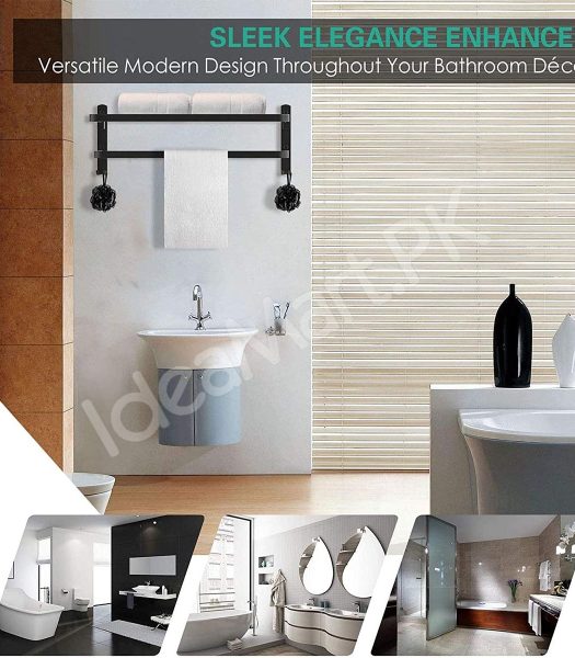 aluminum-space-saving-wall-mounted-double-folding-bath-towel-holder-shelf-with-hooks-for-bathroom-storage-product-image