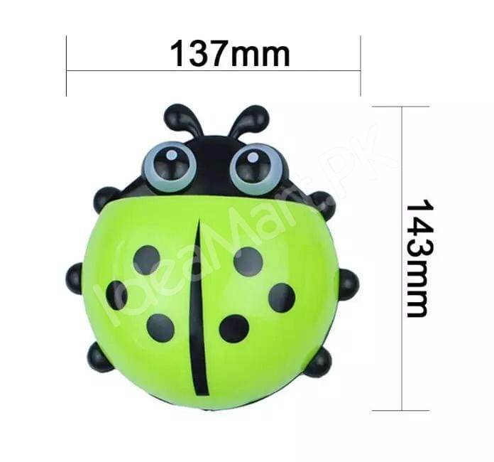 cute-ladybug-design-suction-cup-wall-mount-toothbrush-and-toothpaste-organizer-for-kids-bathroom-storage-product-image