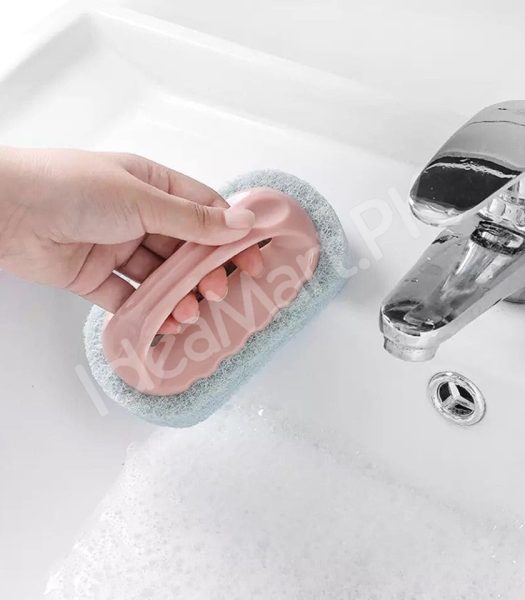 handheld-plastic-scrub-brush-with-non-scratch-scouring-sponge-for-heavy-duty-kitchen-sink-and-bathroom-cleaning-product-image