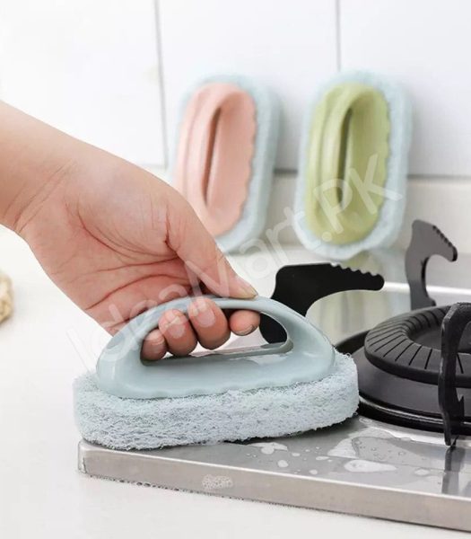 handheld-plastic-scrub-brush-with-non-scratch-scouring-sponge-for-heavy-duty-kitchen-sink-and-bathroom-cleaning-product-image