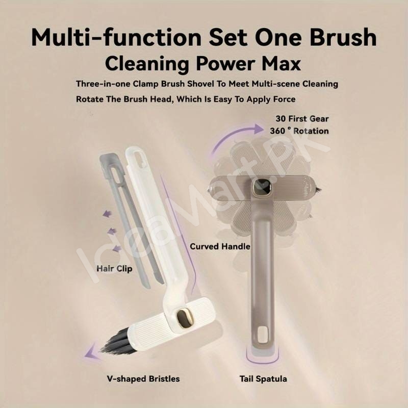 3-in-1-multifunction-cleaning-brush-with-360-rotating-head-v-shaped-bristles-tail-spatula-hair-clip-tool-product-image
