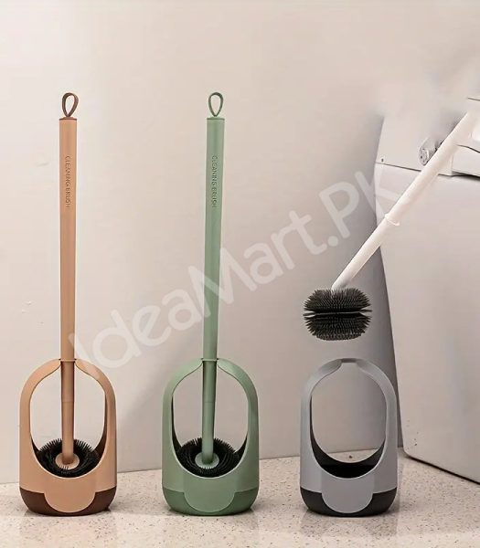 self-optical-toilet-bowl-brush-with-soft-silicone-bristles-flexible-brush-head-and-long-handle-for-dead-corner-cleaning-product-image