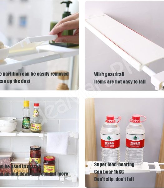 telescopic-shelf-rack-adjustable-closet-and-cabinet-storage-shelf-wall-mounted-partition-retractable-gap-organizer-product-image