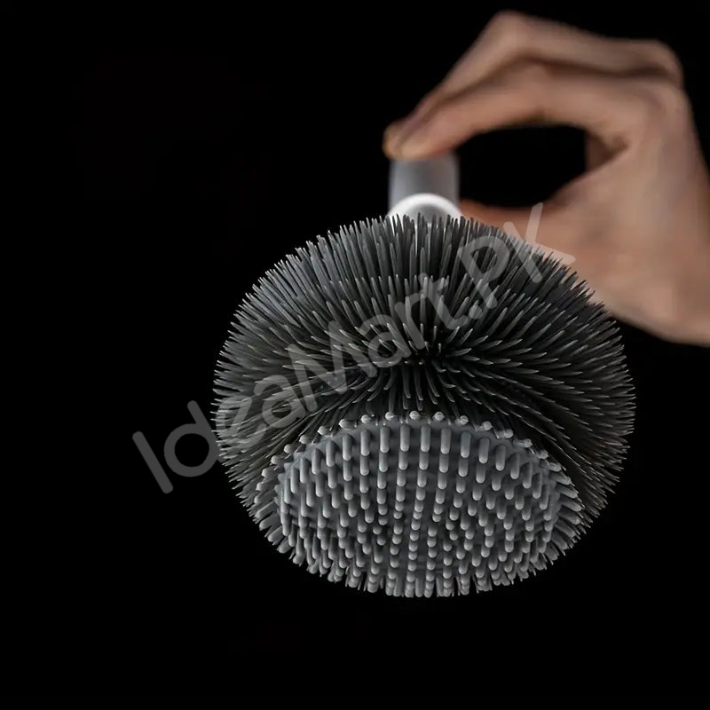 self-optical-toilet-bowl-brush-with-soft-silicone-bristles-flexible-brush-head-and-long-handle-for-dead-corner-cleaning-product-image