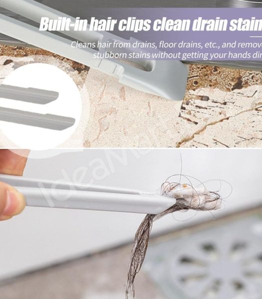 3-in-1-multifunction-cleaning-brush-with-360-rotating-head-v-shaped-bristles-tail-spatula-hair-clip-tool-product-image