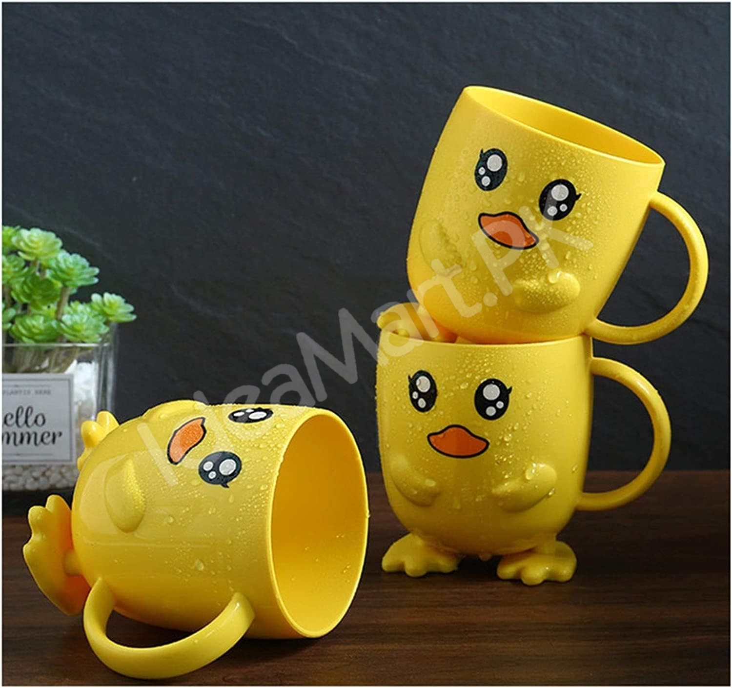 duck-mouthwash-cup-with-handle-bathroom-tumbler-and-toothbrush-holder-for-kids-home-and-travel-use-product-image