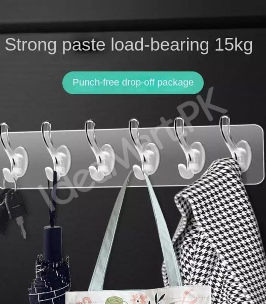 3-to-6-transparent-wall-hooks-strong-self-adhesive-kitchen-bathroom-organizer-door-hanger-for-towels-keys-and-accessories-product-image