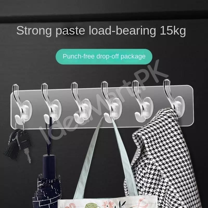 3-to-6-transparent-wall-hooks-strong-self-adhesive-kitchen-bathroom-organizer-door-hanger-for-towels-keys-and-accessories-product-image