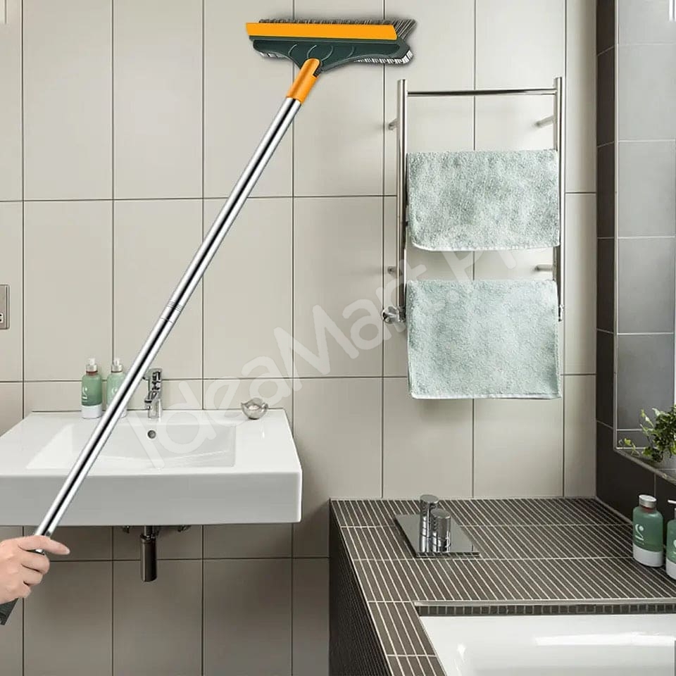 3-in-1-v-shape-stiff-bristle-scrub-brush-with-long-adjustable-handle-scraper-for-floor-grout-wall-cleaning-product-image