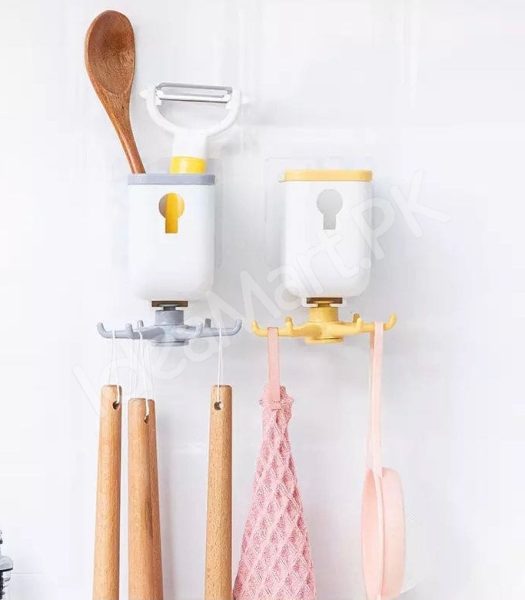 wall-mounted-360-rotating-storage-rack-with-claw-hook-multipurpose-organizer-for-bathroom-kitchen-cabinet-and-home-essentials-product-image