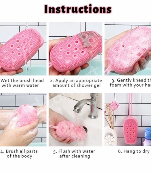 silicone-double-sided-bath-brush-with-soap-holder-soft-bristles-for-full-body-cleaning-spa-and-baby-shower-product-image