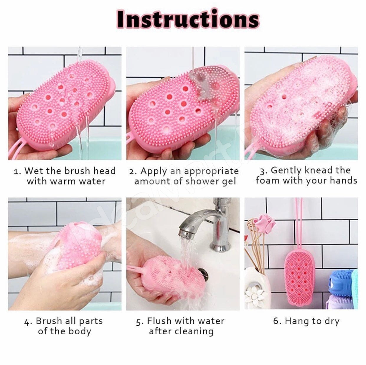 silicone-double-sided-bath-brush-with-soap-holder-soft-bristles-for-full-body-cleaning-spa-and-baby-shower-product-image
