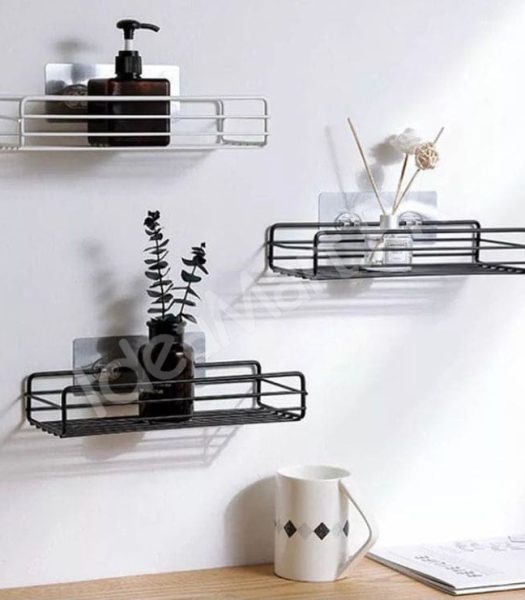 no-drill-adhesive-metal-wire-storage-shelf-and-organizer-basket-for-bathroom-kitchen-and-toilet-paper-holder-product-image
