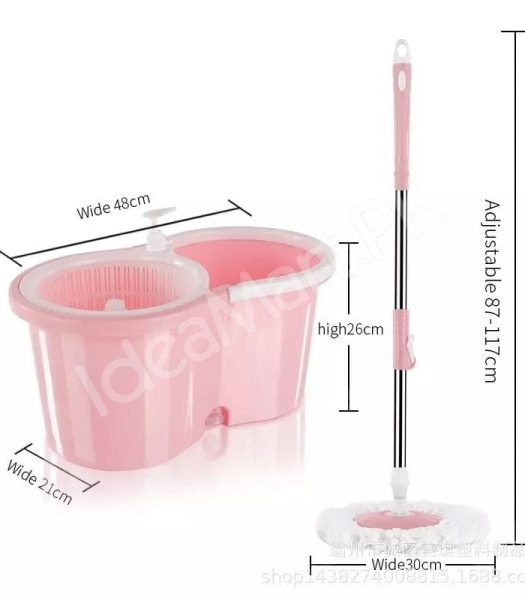 360-rotating-microfiber-spin-mop-dual-chamber-bucket-set-with-self-wringing-strainer-for-efficient-wet-floor-cleaning-product-image