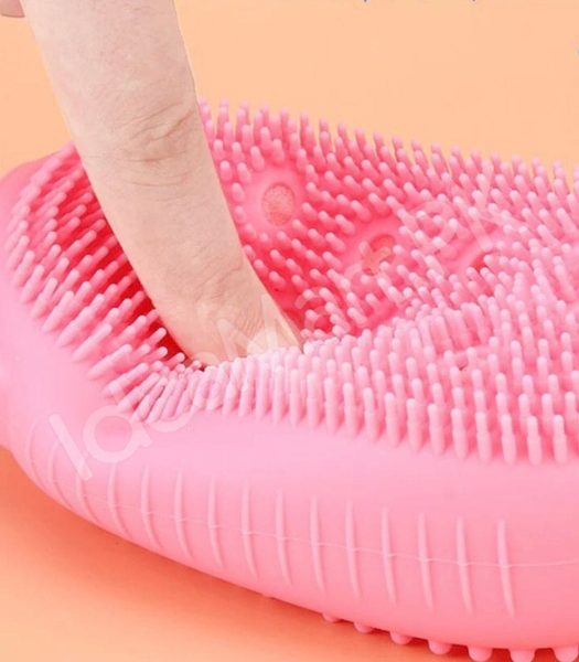 silicone-double-sided-bath-brush-with-soap-holder-soft-bristles-for-full-body-cleaning-spa-and-baby-shower-product-image