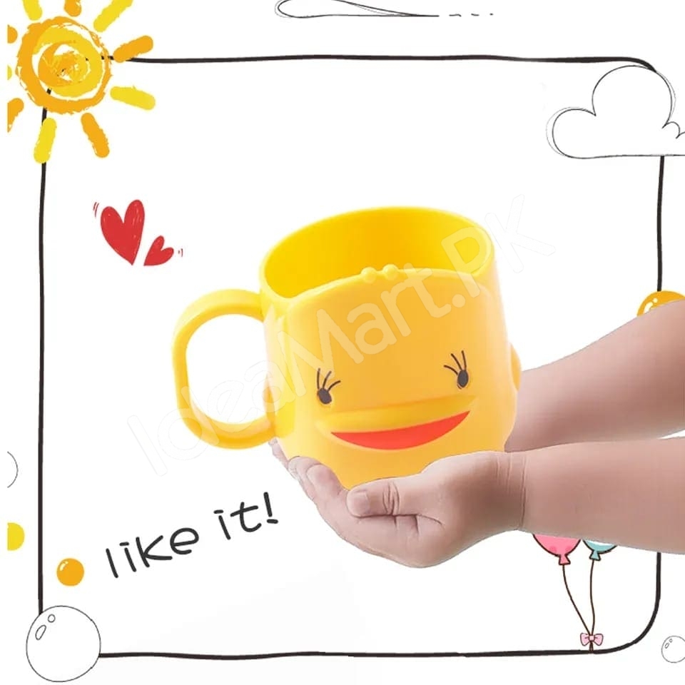 yellow-cartoon-duck-shaped-plastic-cup-with-handle-multi-purpose-kids-bathroom-tumbler-toothbrush-holder-product-image