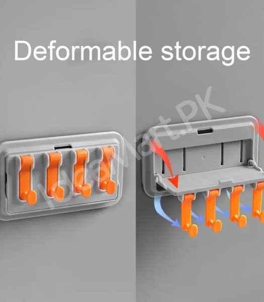 plastic-wall-mounted-kitchen-bathroom-organizer-rack-with-5-hooks-multi-purpose-storage-shelf-brush-towel-utensil-holder-product-image