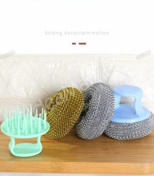 handled-stainless-steel-scrubber-with-plastic-grip-for-heavy-duty-kitchen-pot-pan-and-dish-cleaning-product-image