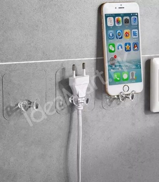 heavy-duty-transparent-adhesive-utility-hook-no-drill-wall-hanger-for-kitchen-bathroom-and-home-storage-product-image