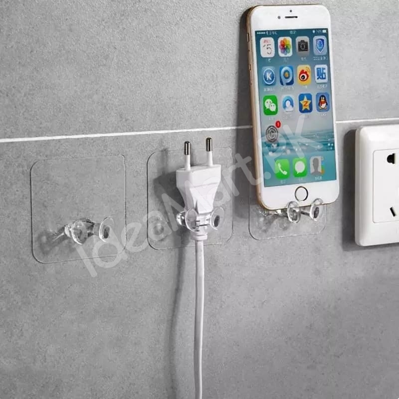 heavy-duty-transparent-adhesive-utility-hook-no-drill-wall-hanger-for-kitchen-bathroom-and-home-storage-product-image