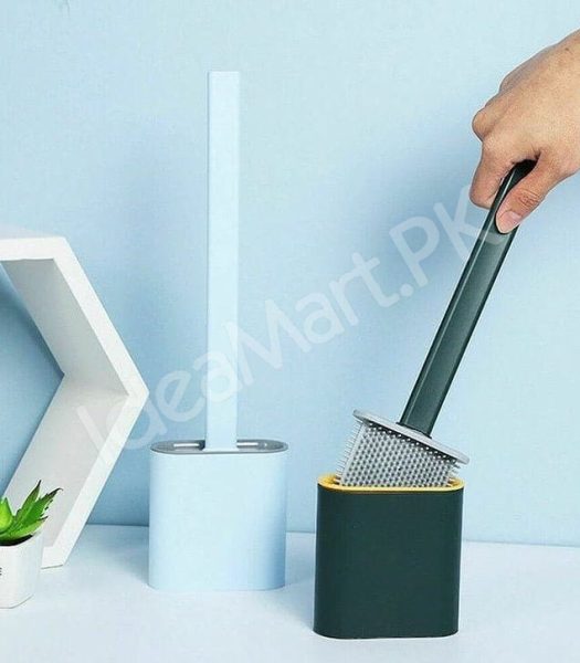 flexible-silicone-bristle-toilet-brush-and-holder-set-with-long-handle-for-deep-bathroom-and-toilet-bowl-cleaning-product-image