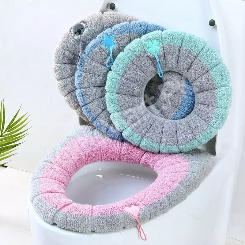 washable-reusable-plush-toilet-seat-cover-cushion-pad-with-zipper-closure-for-winter-warmth-and-comfort-product-image