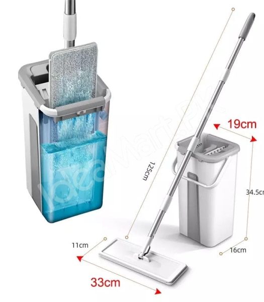 magic-flat-mop-and-bucket-system-with-hands-free-self-squeeze-for-versatile-wet-dry-kitchen-and-home-floor-cleaning-product-image