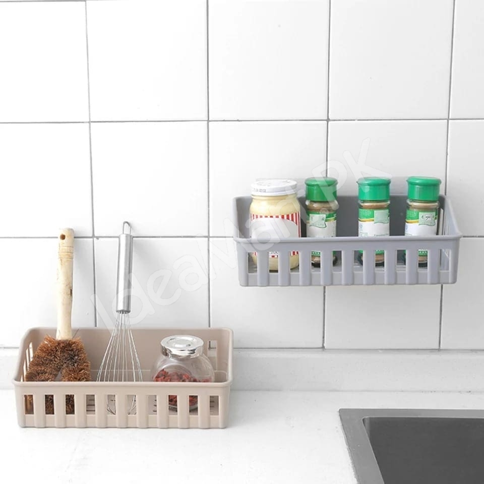 no-drill-adhesive-plastic-bathroom-shower-shelf-kitchen-storage-basket-organizer-for-shampoo-soap-cosmetics-toiletries-product-image