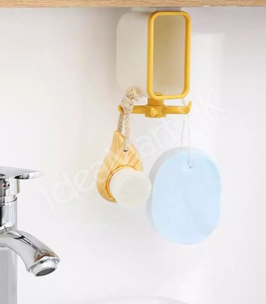 wall-mounted-360-rotating-storage-rack-with-claw-hook-multipurpose-organizer-for-bathroom-kitchen-cabinet-and-home-essentials-product-image