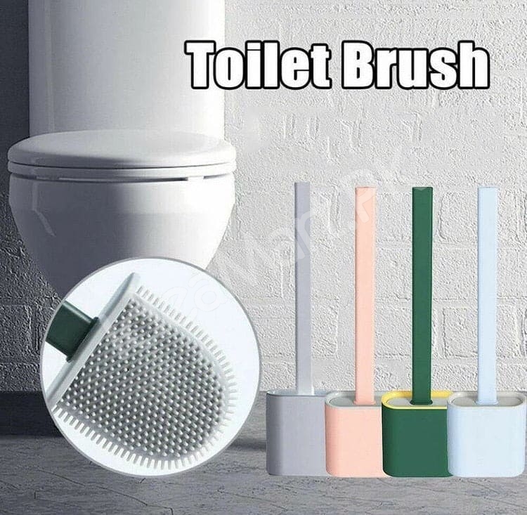 flexible-silicone-bristle-toilet-brush-and-holder-set-with-long-handle-for-deep-bathroom-and-toilet-bowl-cleaning-product-image