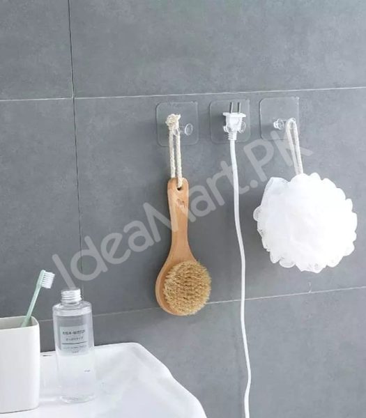 heavy-duty-transparent-adhesive-utility-hook-no-drill-wall-hanger-for-kitchen-bathroom-and-home-storage-product-image