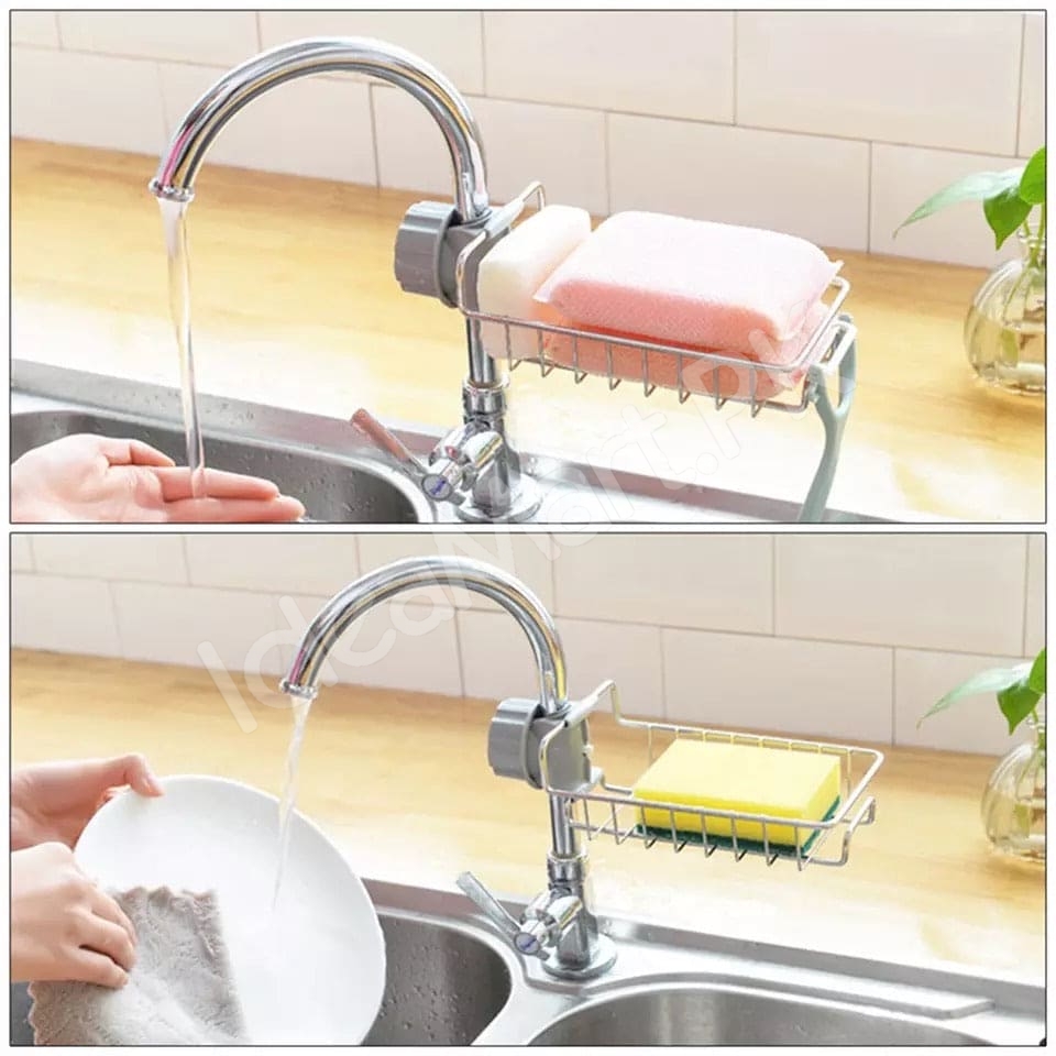 stainless-steel-sink-storage-rack-sponge-soap-dish-cloth-kitchen-accessories-organizer-product-image