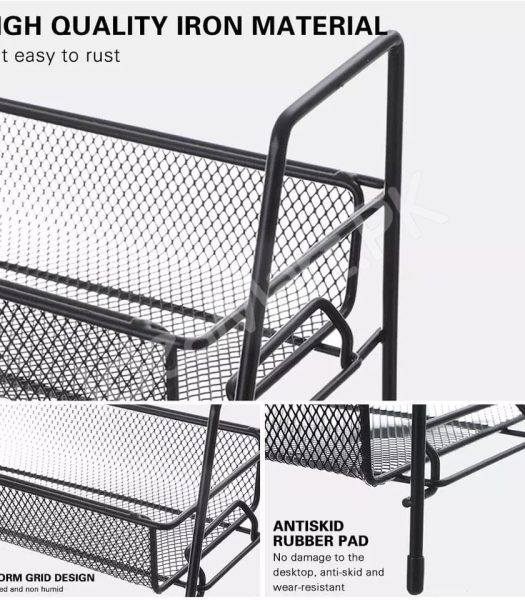 2-tier-black-metal-countertop-storage-shelf-and-spice-rack-for-bathroom-vanity-and-kitchen-accessories-tidy-product-image