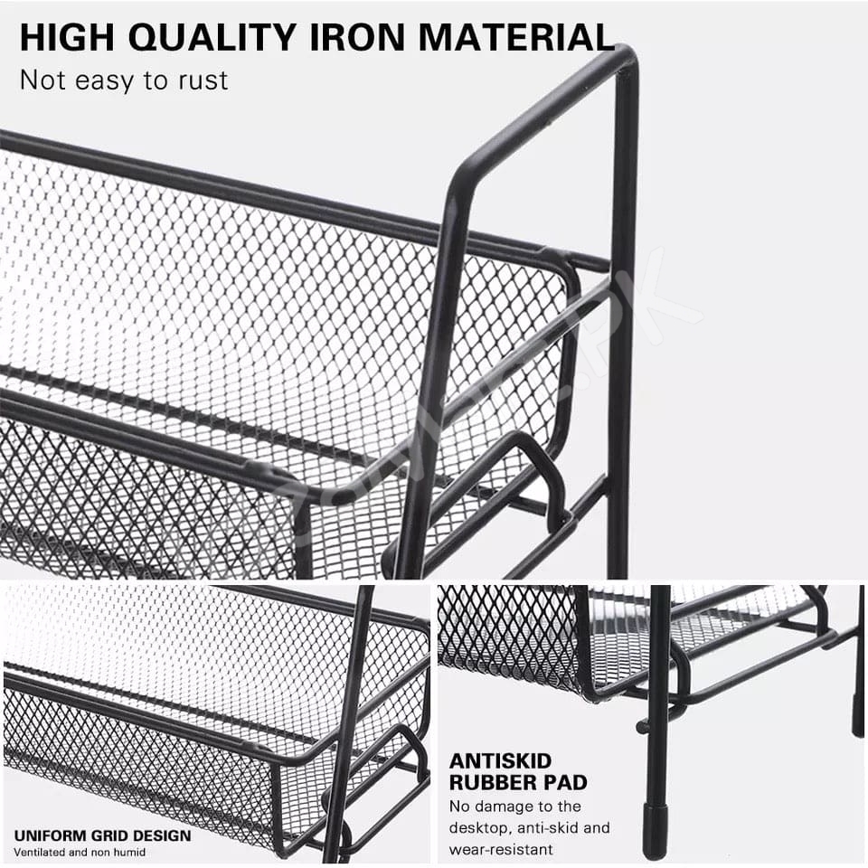 2-tier-black-metal-countertop-storage-shelf-and-spice-rack-for-bathroom-vanity-and-kitchen-accessories-tidy-product-image