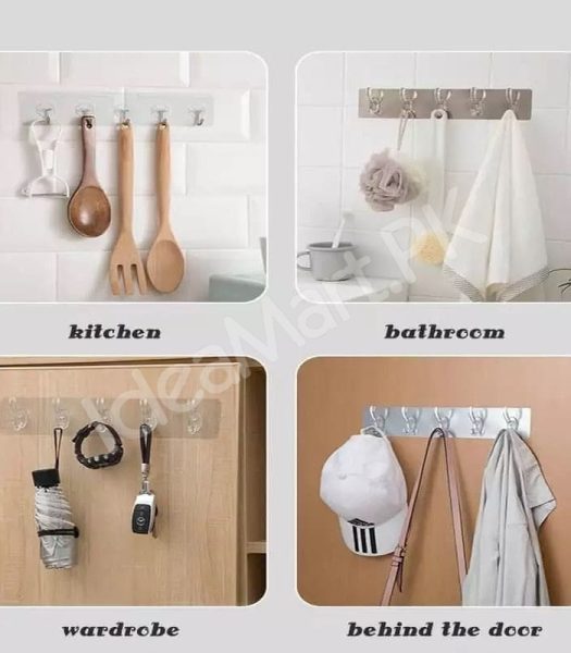 3-to-6-transparent-wall-hooks-strong-self-adhesive-kitchen-bathroom-organizer-door-hanger-for-towels-keys-and-accessories-product-image