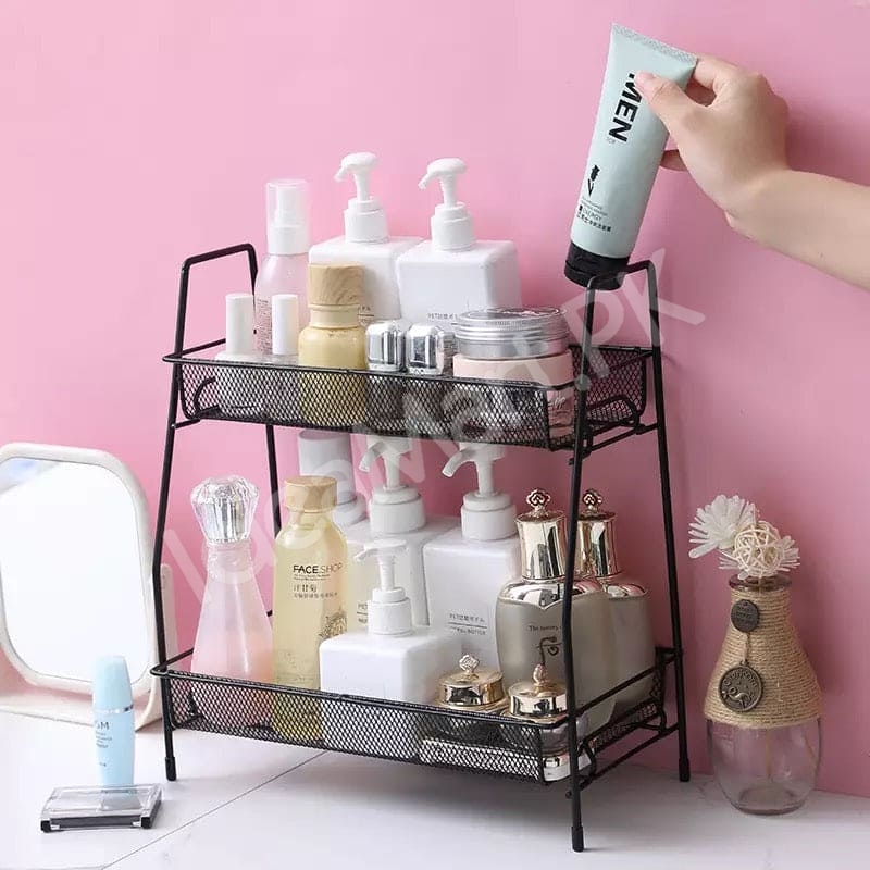 2-tier-black-metal-countertop-storage-shelf-and-spice-rack-for-bathroom-vanity-and-kitchen-accessories-tidy-product-image