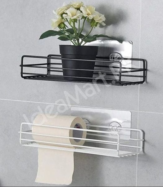 no-drill-adhesive-metal-wire-storage-shelf-and-organizer-basket-for-bathroom-kitchen-and-toilet-paper-holder-product-image