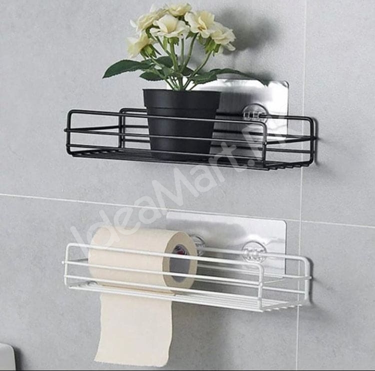 no-drill-adhesive-metal-wire-storage-shelf-and-organizer-basket-for-bathroom-kitchen-and-toilet-paper-holder-product-image