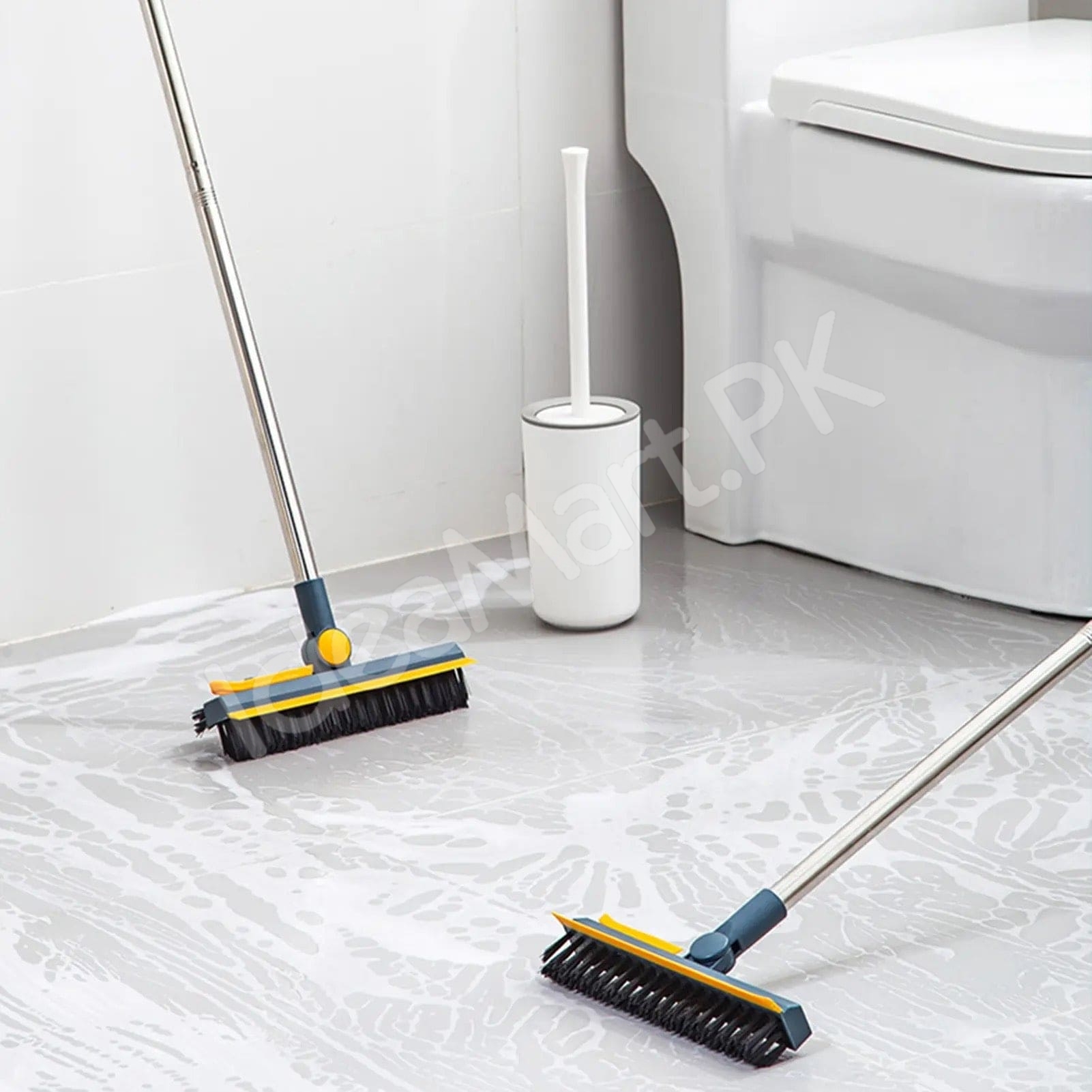 3-in-1-v-shape-stiff-bristle-scrub-brush-with-long-adjustable-handle-scraper-for-floor-grout-wall-cleaning-product-image