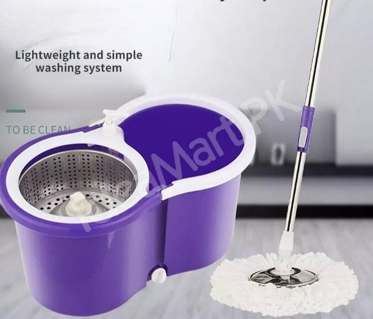 360-rotating-microfiber-spin-mop-dual-chamber-bucket-set-with-self-wringing-strainer-for-efficient-wet-floor-cleaning-product-image