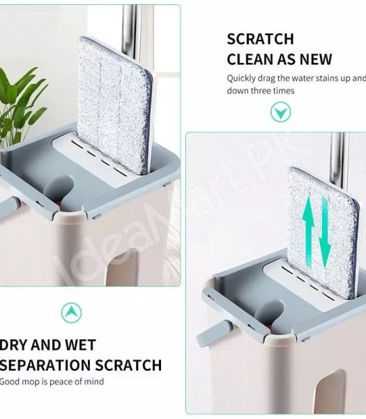 magic-flat-mop-and-bucket-system-with-hands-free-self-squeeze-for-versatile-wet-dry-kitchen-and-home-floor-cleaning-product-image