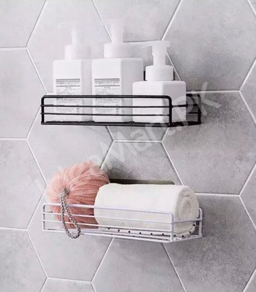 no-drill-adhesive-metal-wire-storage-shelf-and-organizer-basket-for-bathroom-kitchen-and-toilet-paper-holder-product-image